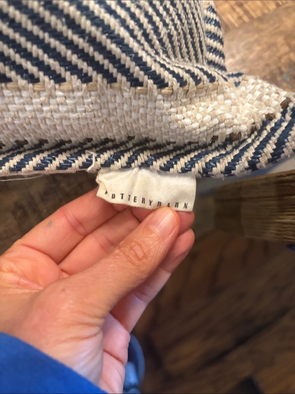 Pottery Barn Indoor/Outdoor 20x20 Pillow Black/White Stripe